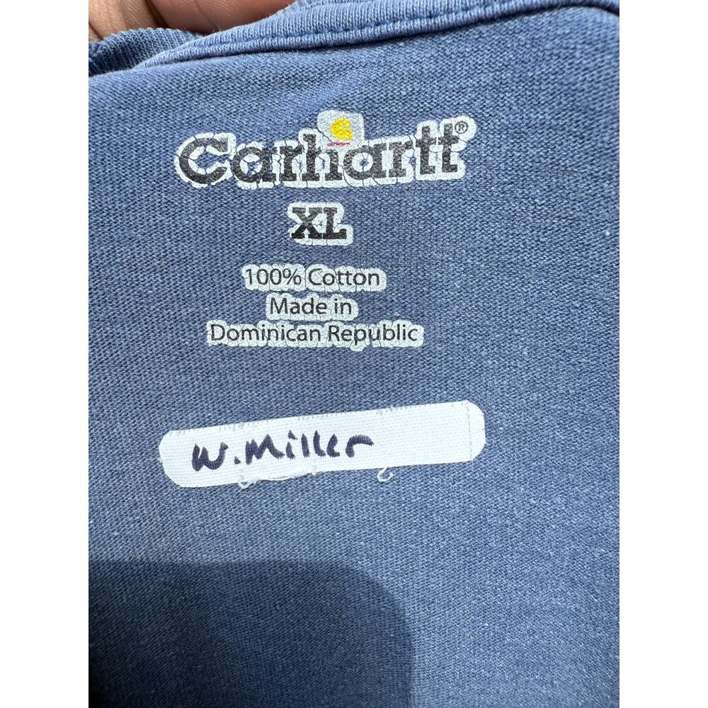 Carhartt Shirt Men XL Blue Original Fit Long Sleeve Crew Neck Workwear Pocket - Picture 4 of 4